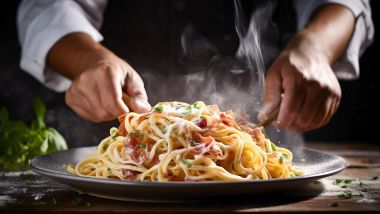 Chef cooking pasta