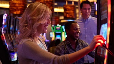 woman at slot machine