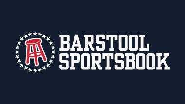 Barstool Sportsbook logo on dark blue background