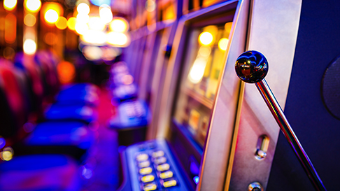A bank of slot machines.