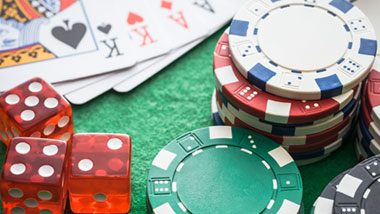 dice cards and chips